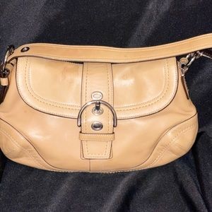 Leather camel colored coach bag